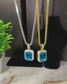 aqua blue 20-inch pendant necklace with franco chain
