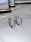 silver cubic zirconia mini hoop earrings