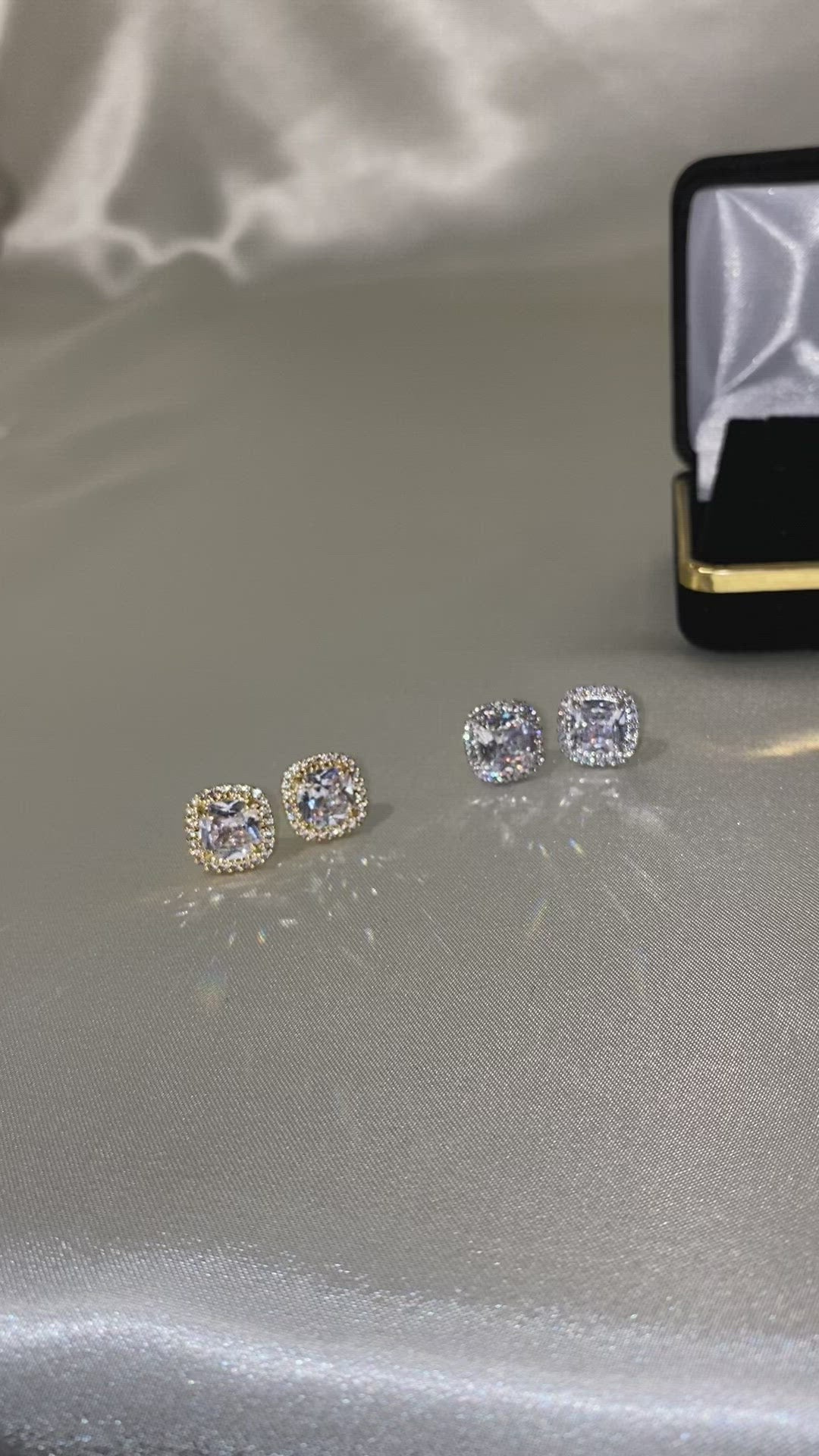 classic gold cubic zirconia stud earrings