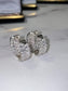 silver cubic zirconia inside out mini hoop earrings