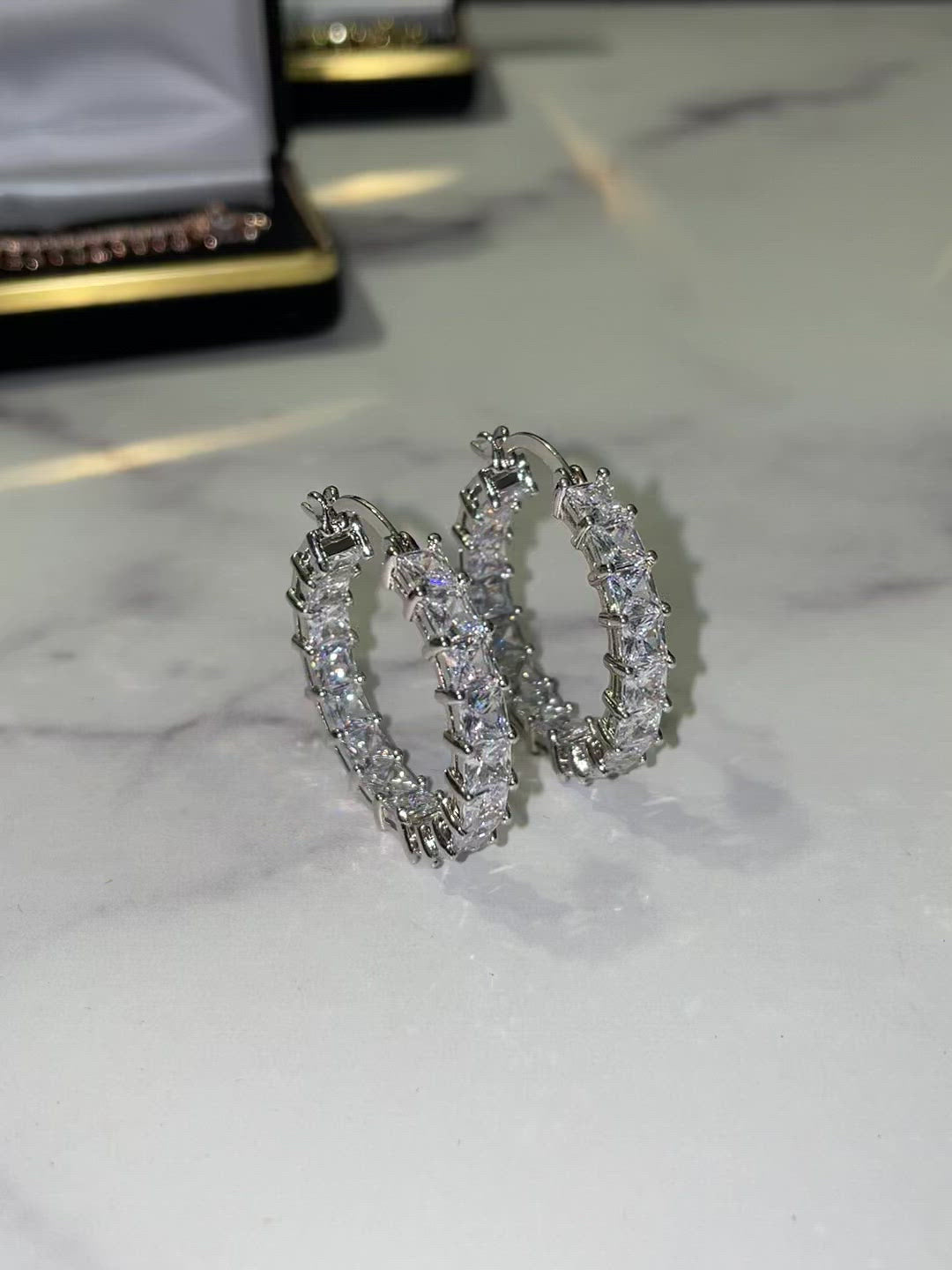 cubic zirconia inside out mini hoop earrings