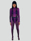 black and purple contrast footed matching set 