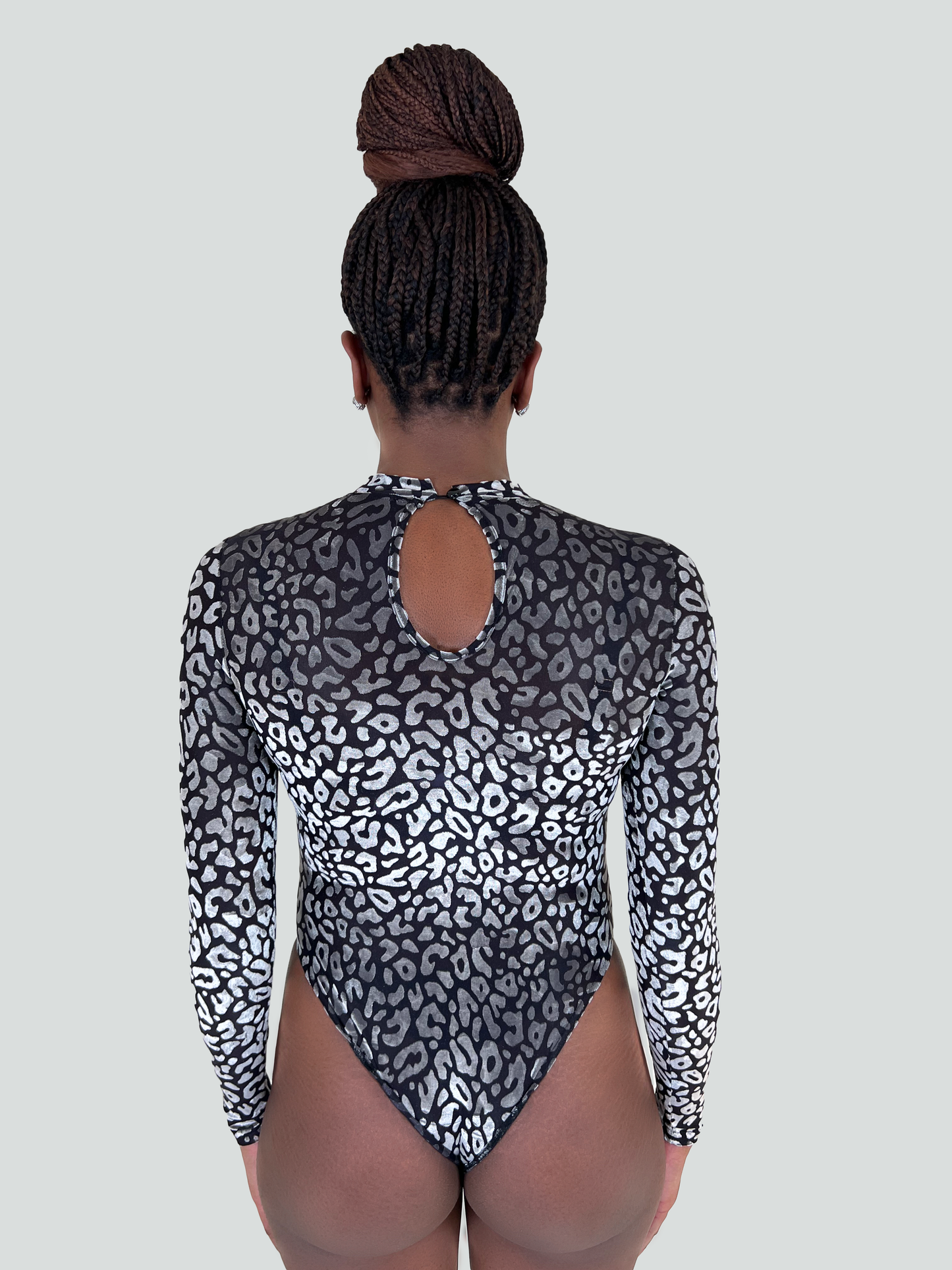 gray leopard print bodysuit