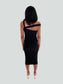 black cutout midi dress