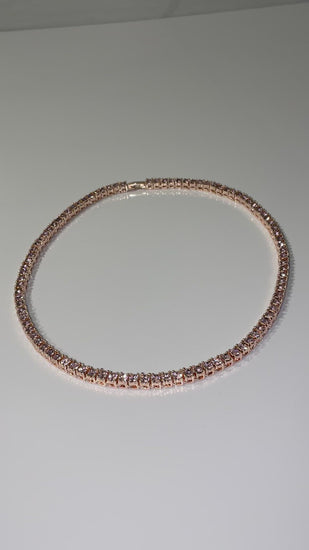 rhinestone pink tennis necklace