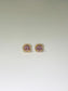 classic pink and gold cubic zirconia stud earrings