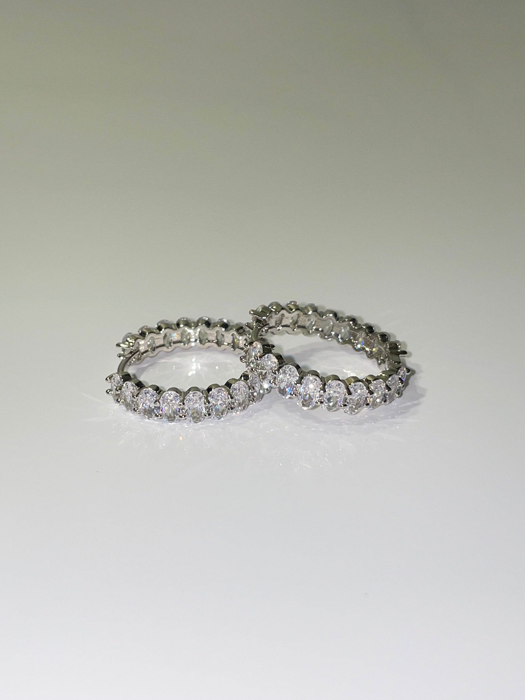 silver cubic zirconia mini hoop earrings