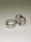silver cubic zirconia inside out mini hoop earrings