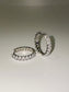 silver cubic zirconia mini hoop earrings
