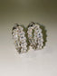 silver cubic zirconia baguette inside out mini hoop earrings