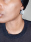 silver cubic zirconia inside out mini hoop earrings