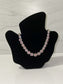 cubic zirconia princess pink and silver necklace