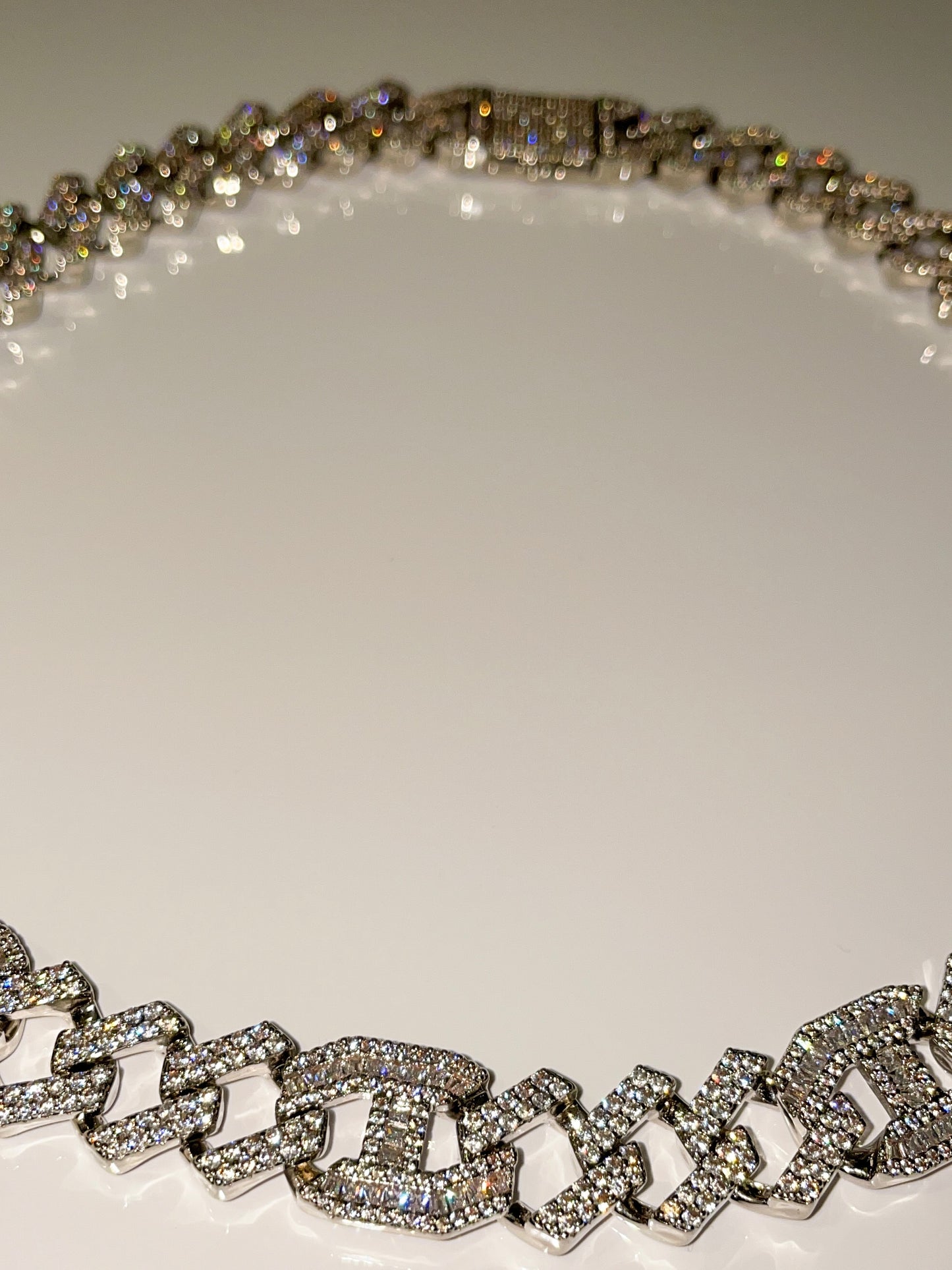 cubic zirconia luxury mariner links silver necklace 