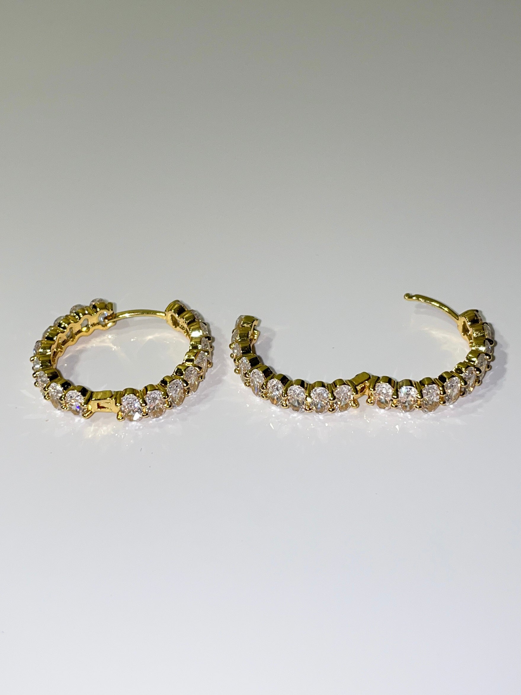 18k gold plated cubic zirconia mini hoop earrings