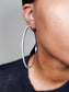 thin silver bling rhinestone hoop earrings