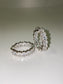 silver cubic zirconia baguette inside out mini hoop earrings