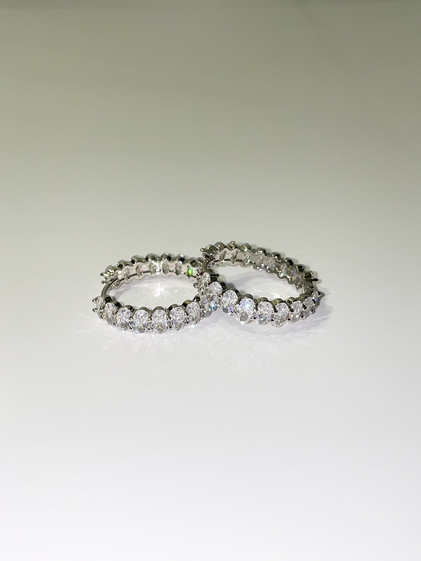 silver cubic zirconia mini hoop earrings